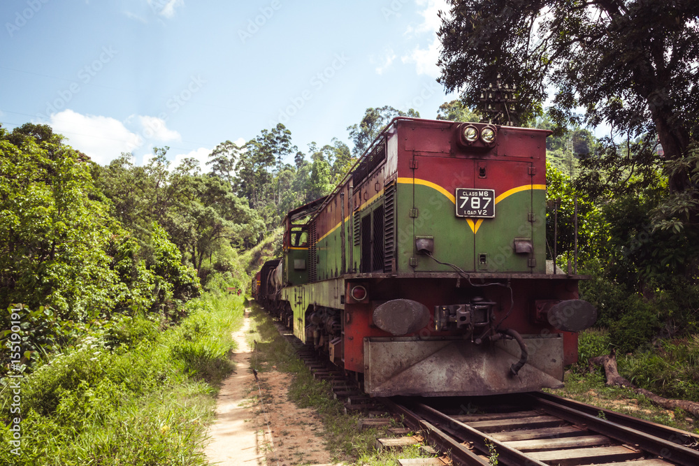 Train rumbles through the forests and highlands around Ella, Sri Lanka. Train rumbles through the forests and highlands around Ella, Sri Lanka.