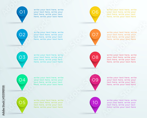 Number Bullet Point Markers 1 to 10 A