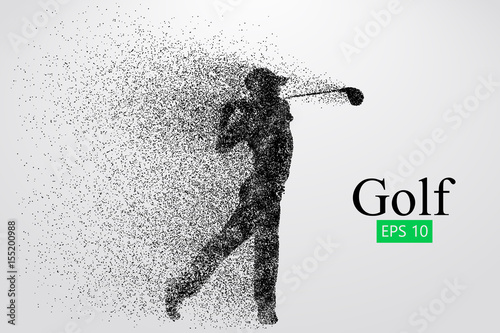 Silhouette of a golf player. Vector illustration