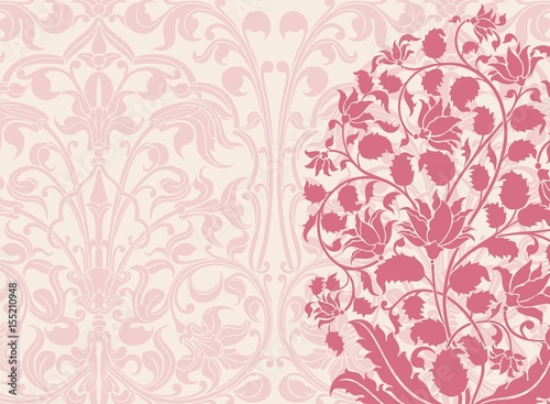 wedding card design, paisley floral pattern , India