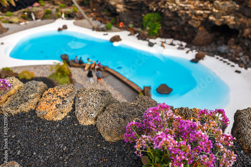 Jameos del Agua pool in volcanic cave, Lanzarote, Canary Islands, Spain