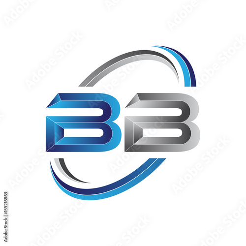 Simple initial letter logo modern swoosh BB