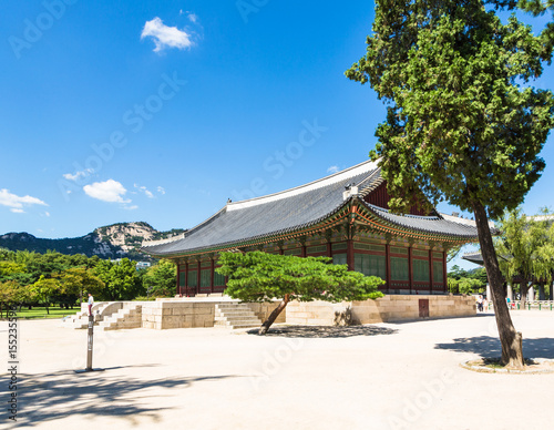 A pagoda in Gyeongbokgung palace, Seoul main royal palace in South Korea capital city © jakartatravel
