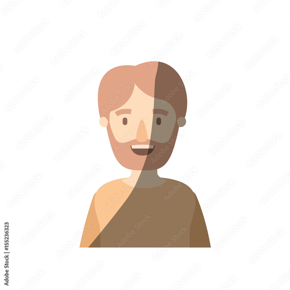 light color shading caricature half body man bearded vector illustration light color shading caricature half body man bearded vector illustration