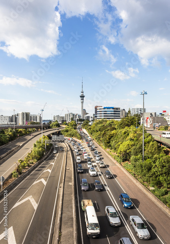 Highways traffic in Auckland in New Zealand