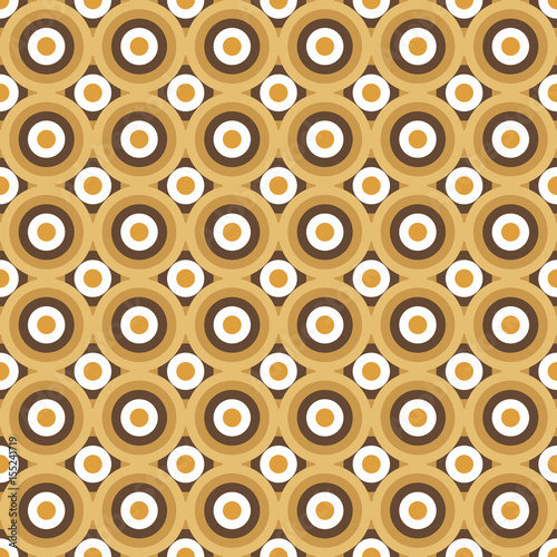 Seamless colorful pattern made by circles in shades of brown - coffee or chocolate stylization