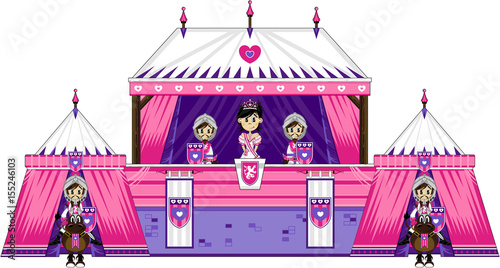 Cartoon Fairytale Princess and Knights