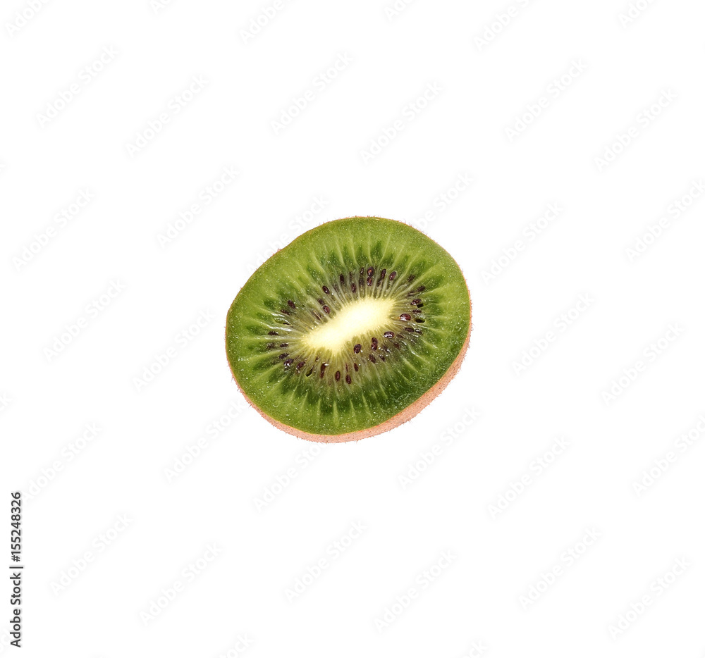 Slice of fresh kiwi fruit isolated on white background Slice of fresh kiwi fruit isolated on white background