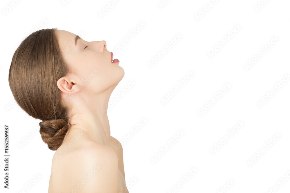 young beautiful naked sensual aroused woman isolated on white background young beautiful naked sensual aroused woman isolated on white background