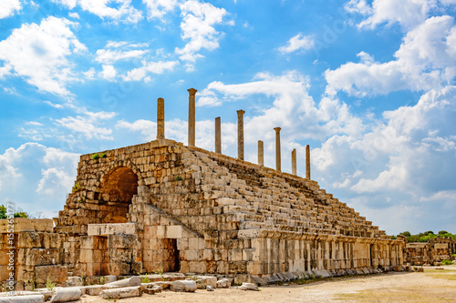 Al Bass archaeological site in Tyre, Lebanon. It is located about 80 km south of Beirut. Tyre has led to its designation as a UNESCO World Heritage Site in 1984.  photo