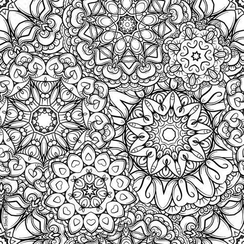 Vector abstract ethnic mandala elements seamless pattern