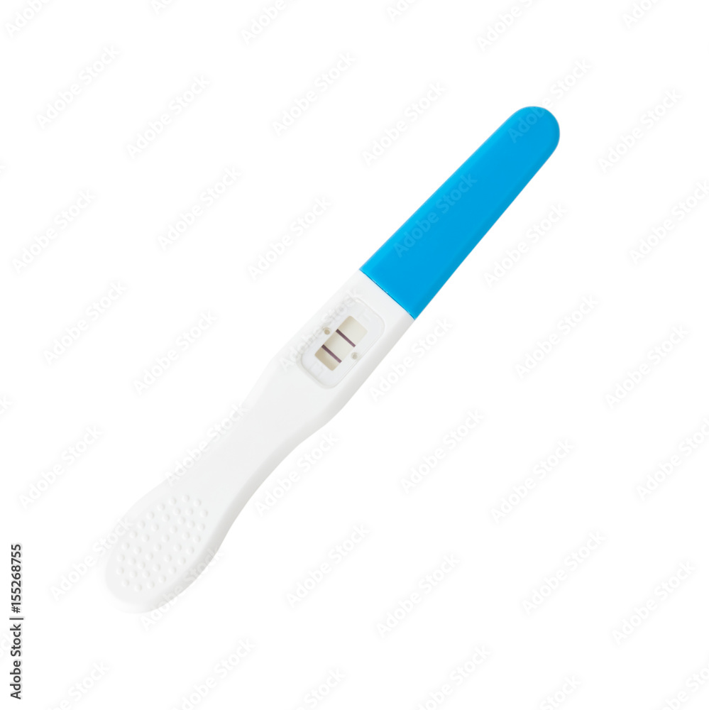 Pregnancy test with white background, clipping path
