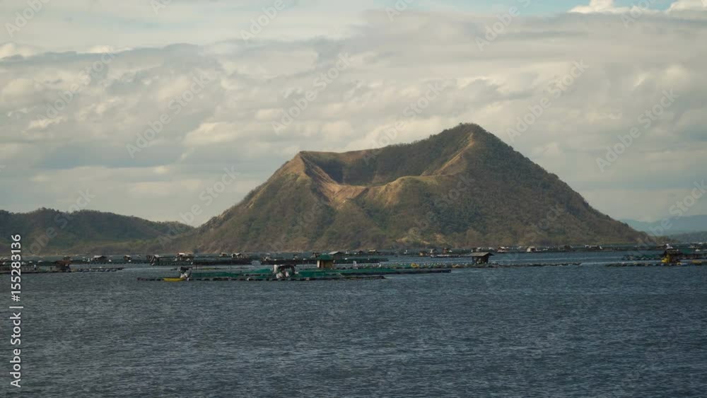 Taal Volcano on Luzon Island North of Manila in Philippines. Volcano with a crater on an island in the middle of a lake. Luzon, Philippines. 4K video. Travel concept. Taal Volcano on Luzon Island North of Manila in Philippines. Volcano with a crater on an island in the middle of a lake. Luzon, Philippines. 4K video. Travel concept.