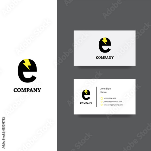 Electronics services or goods company logo and business card template