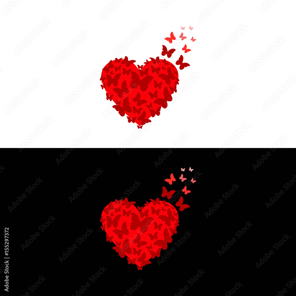Butterfly heart vector illustration Butterfly heart vector illustration