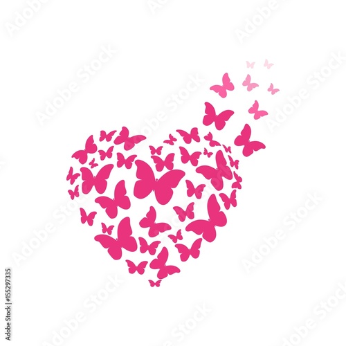 Butterfly heart vector illustration