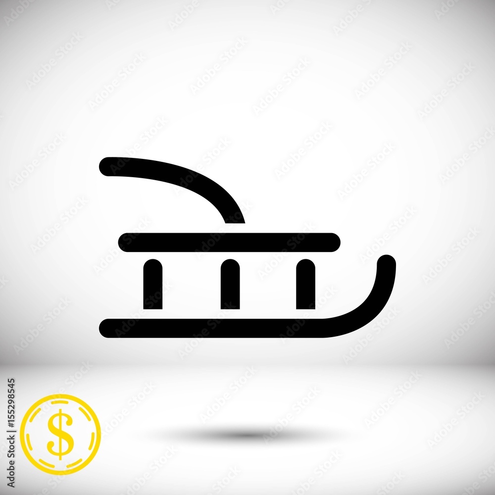 sled icon stock vector illustration flat design sled icon stock vector illustration flat design