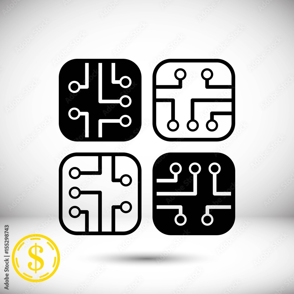 circuit board icon stock vector illustration flat design circuit board icon stock vector illustration flat design