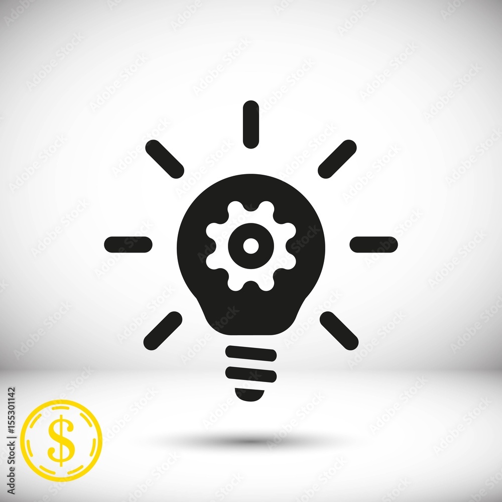 bulb icon stock vector illustration flat design bulb icon stock vector illustration flat design