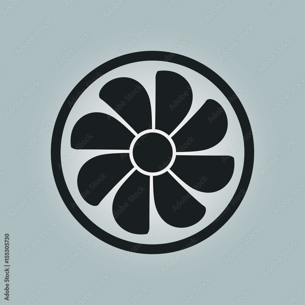 Exhaust fan icon. Ventilator symbol. Flat design style.