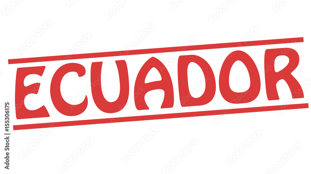 Ecuador red square grunge stamp on white Ecuador red square grunge stamp on white