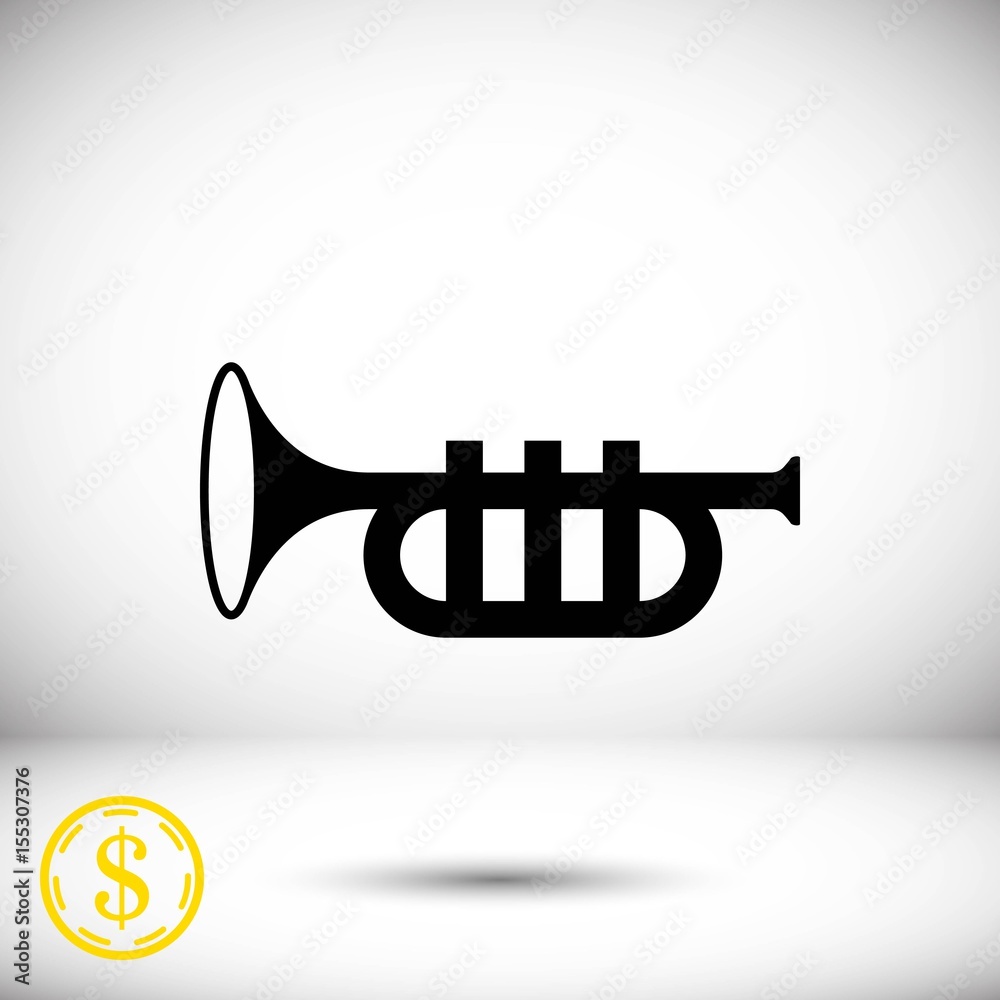 trumpet icon stock vector illustration flat design trumpet icon stock vector illustration flat design