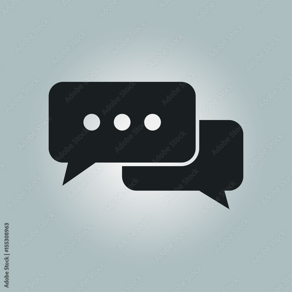 Icon of dialog vector illustration. Flat design style. Icon of dialog vector illustration. Flat design style.