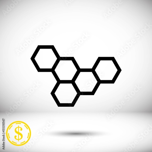 honeycomb honey icon stock vector illustration flat design