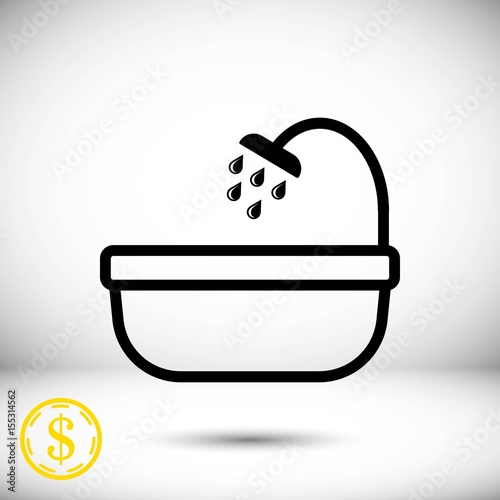 bathroom and shower icon stock vector illustration flat design