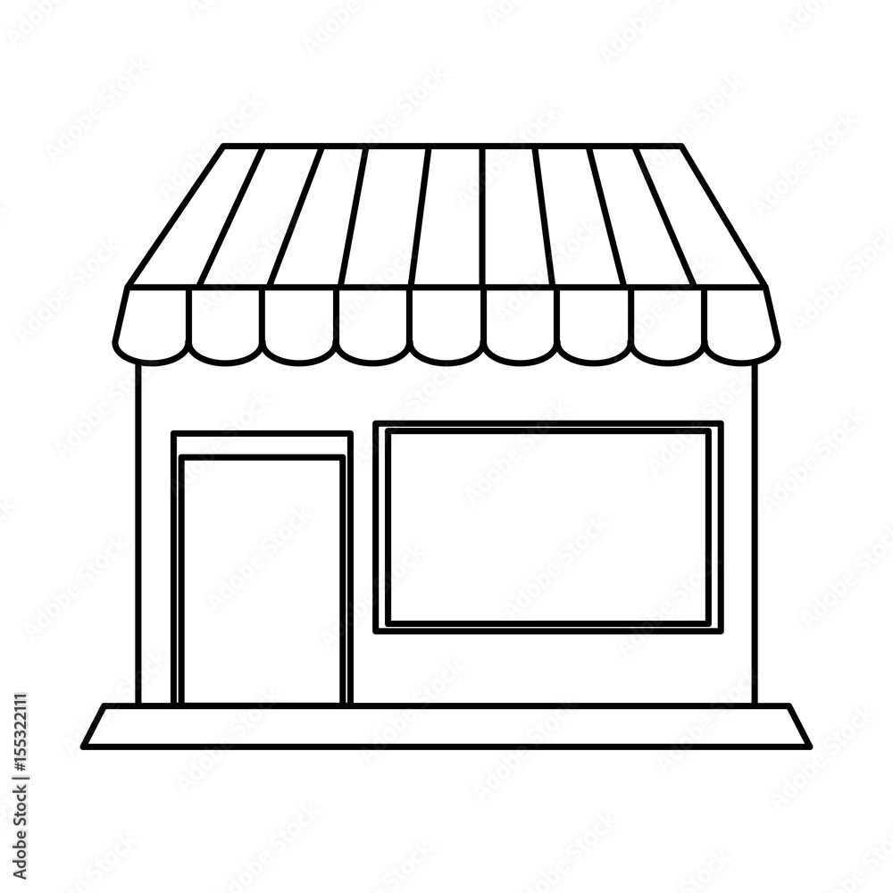 small store or shop icon image vector illustration design single black line small store or shop icon image vector illustration design single black line