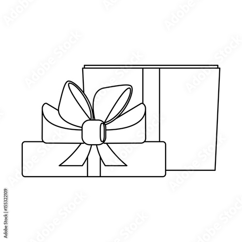 open gift box icon image vector illustration design single black line