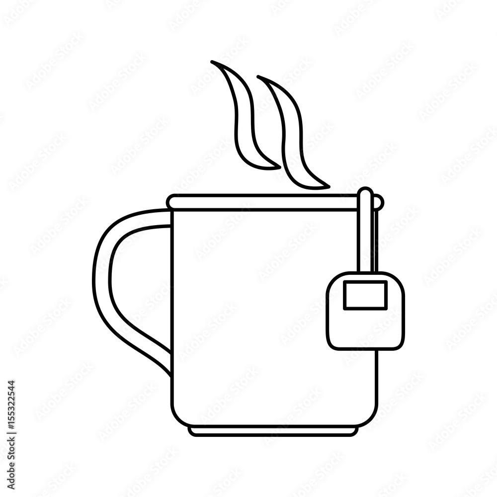 mug with tea bag icon image vector illustration design single black line mug with tea bag icon image vector illustration design single black line