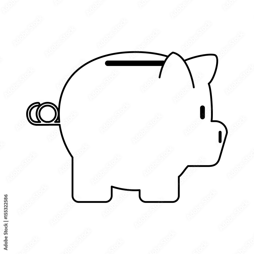 piggy bank icon image vector illustration design single black line piggy bank icon image vector illustration design single black line