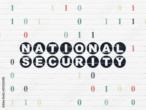 Security concept  National Security on wall background