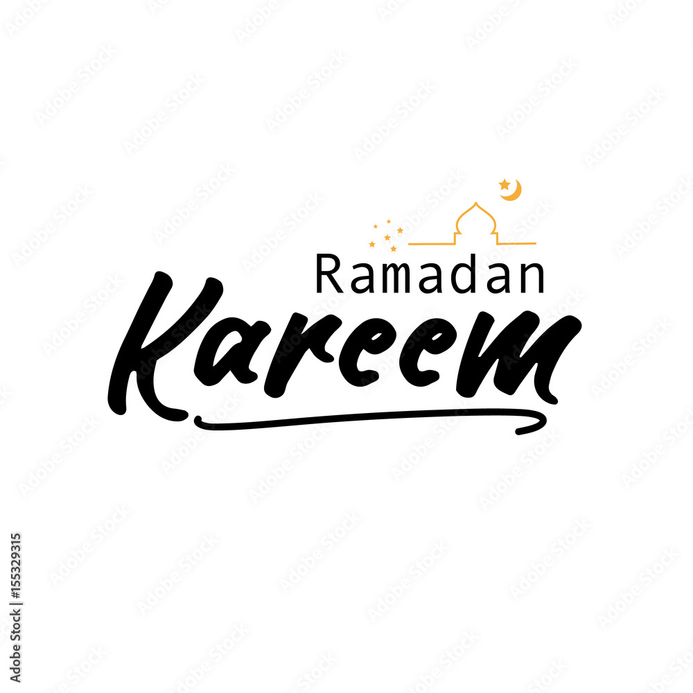 Ramadan Kareem , Illustration with calligraphy , vector object logo is a badge for your design