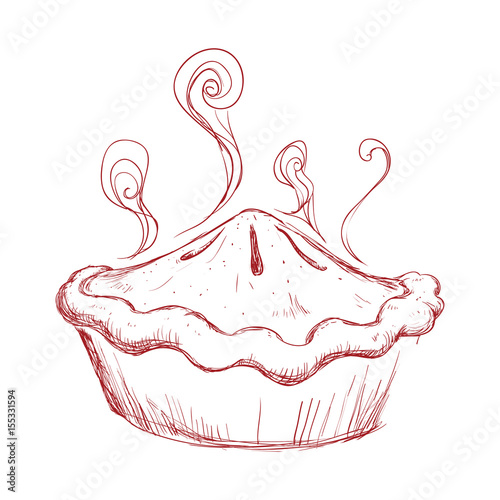 Hot and fresh pie icon vector illustration graphic design