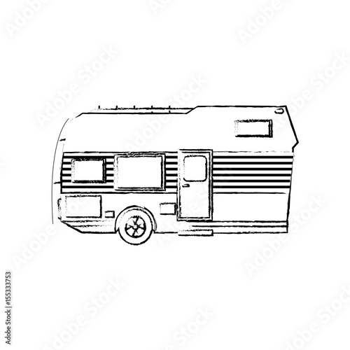 trailer camping transport recreation tourism vector illustration