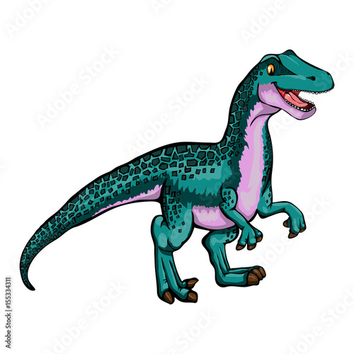 Isolated illustration of a cartoon dinosaur