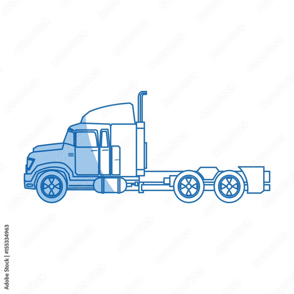 truck cabin trailer transport business vector illustration