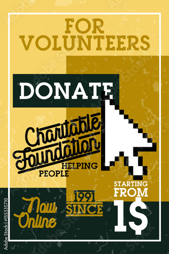 Color vintage charitable foundation banner