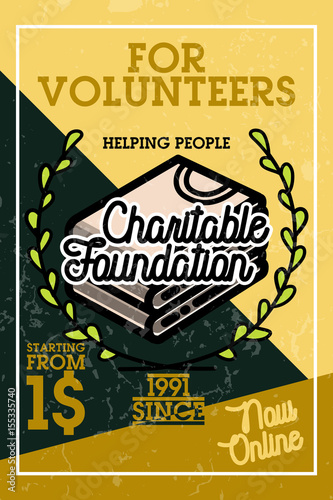 Color vintage charitable foundation banner