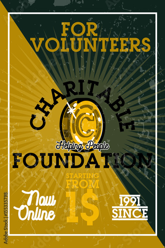 Color vintage charitable foundation banner
