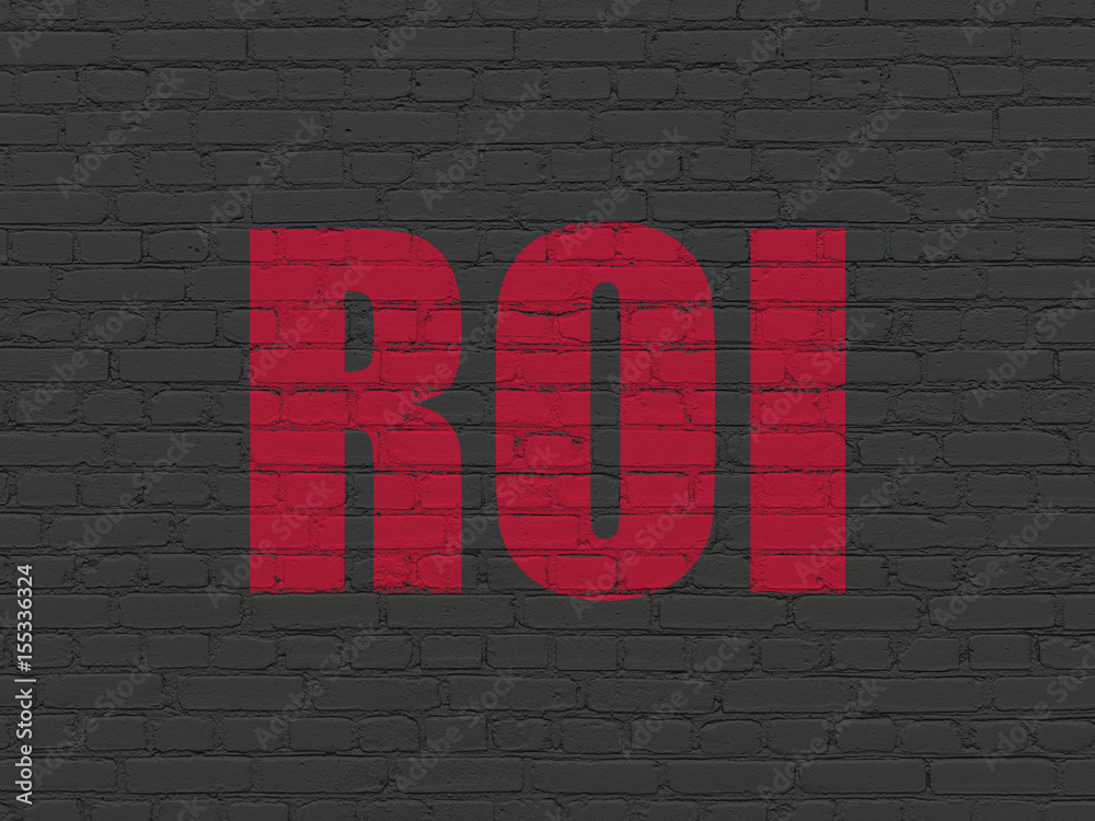 Business concept: ROI on wall background Business concept: ROI on wall background