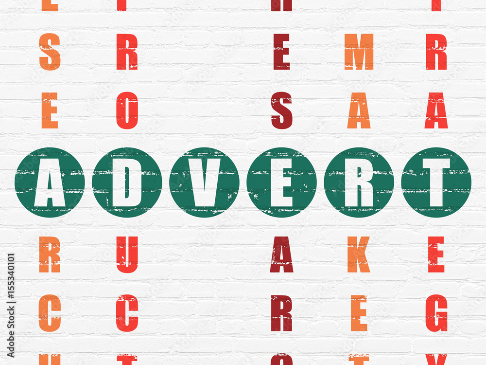 Advertising concept: Advert in Crossword Puzzle Advertising concept: Advert in Crossword Puzzle