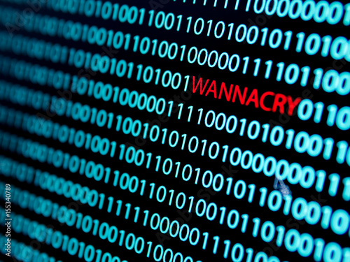 Binary Code Screen, Ransomware