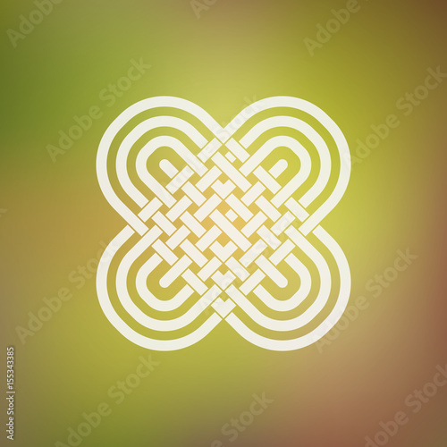 Isolated abstract simmetric icon in Celtic and ethnic style. Stylized two hearts in the traditional Viking style.