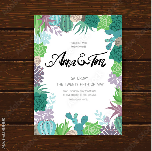 Wedding graphic set with succulents,wreath and glass terrariums