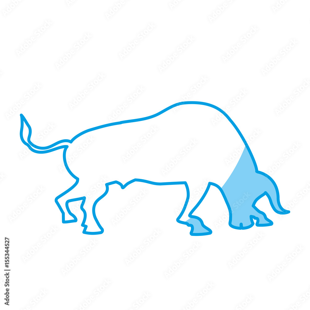 silhouette of bull icon over white background. vector illustration silhouette of bull icon over white background. vector illustration
