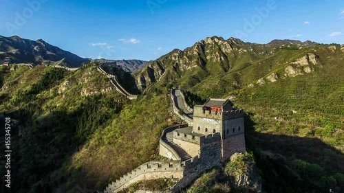 The fabulous beacon tower of the Juyongguan Great Wall view from the sky
 photo