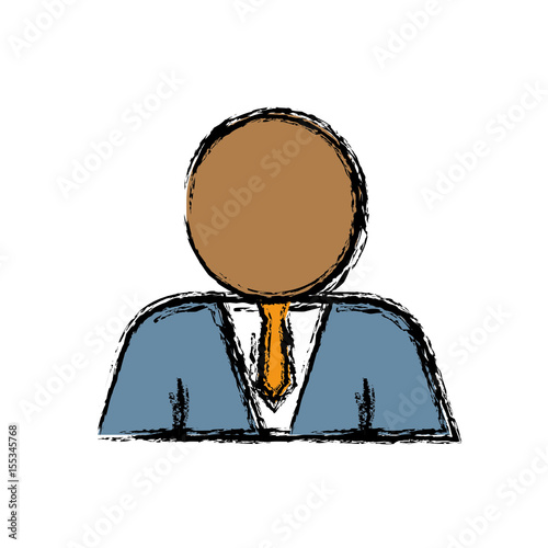 avatar businessman icon over white background. colorful design. vector illustration